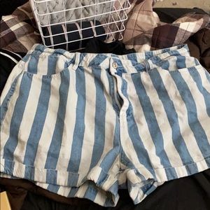stripe high waisted shorts